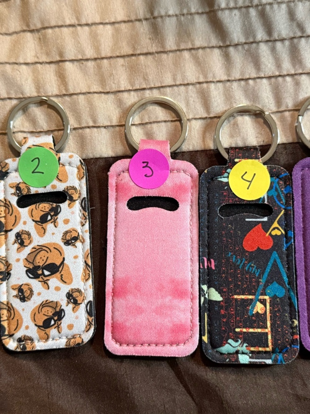 Fabric Keychain Lipstick Holder